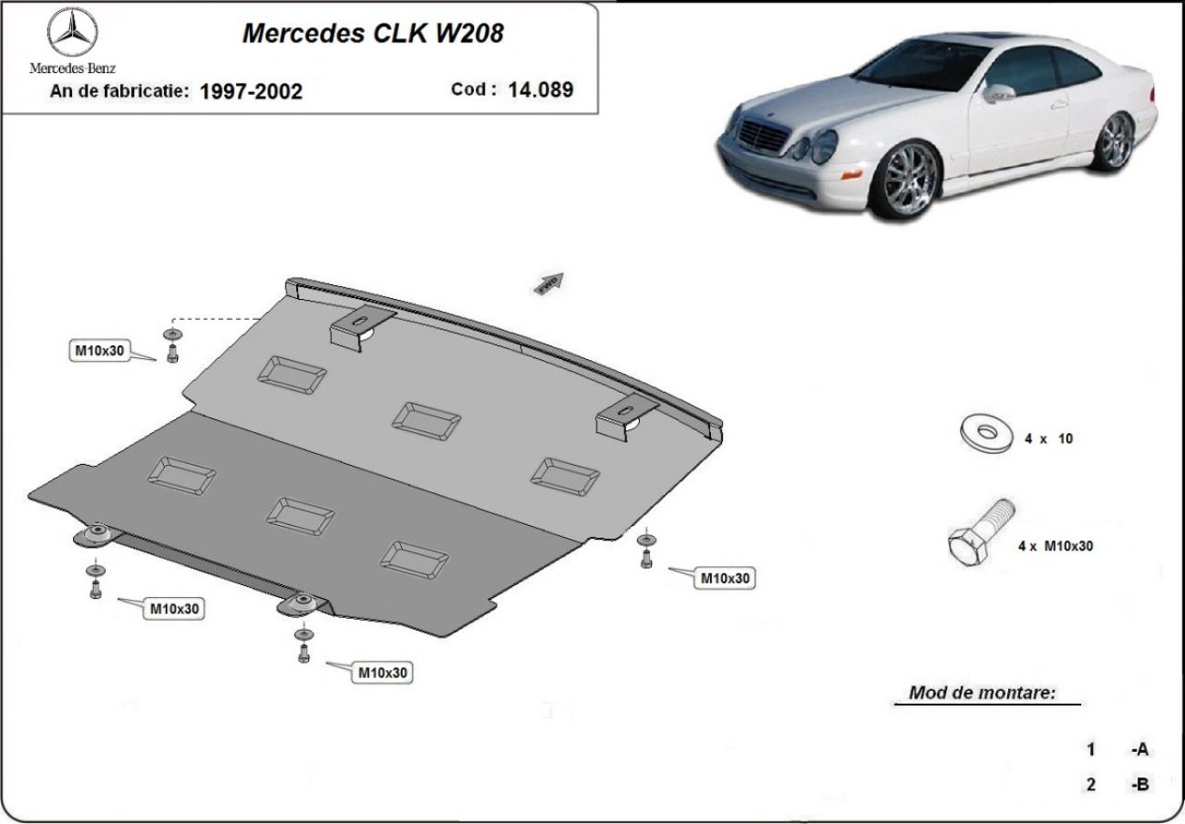 Hasplåt Stål Motor+ | Mercedes CLK W208 (1997-2002) - 3