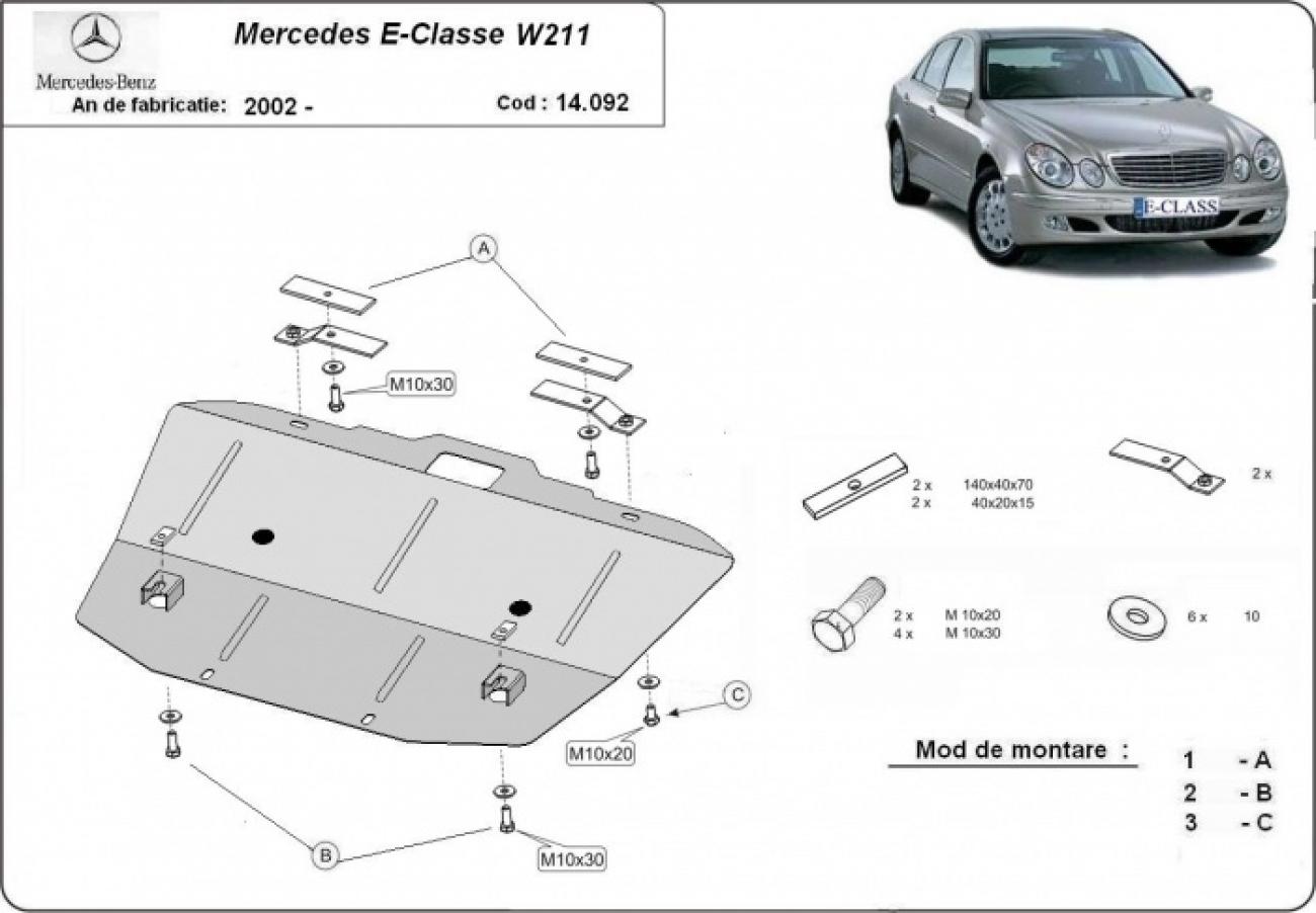 Hasplåt Stål Motor | Mercedes E-Classe W211 (2002-2008) - 3
