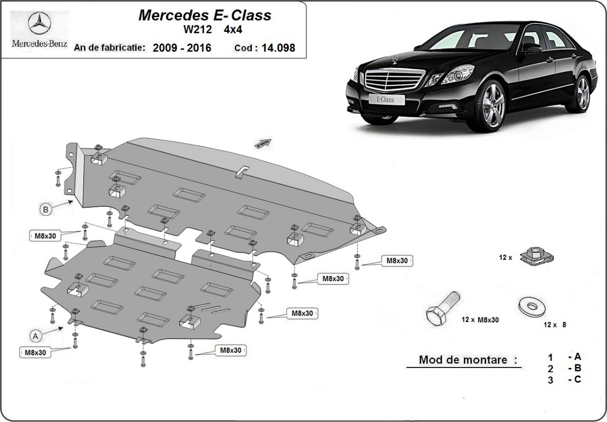 Skid plate Steel Engine+ | Mercedes E-Classe W212 - 4x4 (2009-2016) - 3