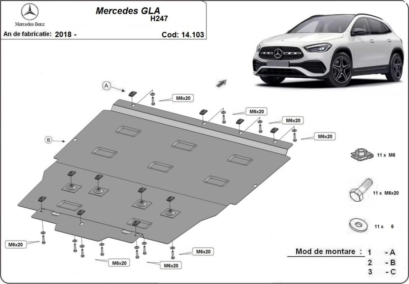 Skid plate Steel Engine+ | Mercedes GLA H247 (2019-2026) - 3