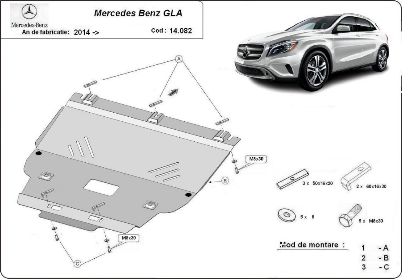 Hasplåt Stål Motor+ | Mercedes GLA X156 (2014-2019) - 3