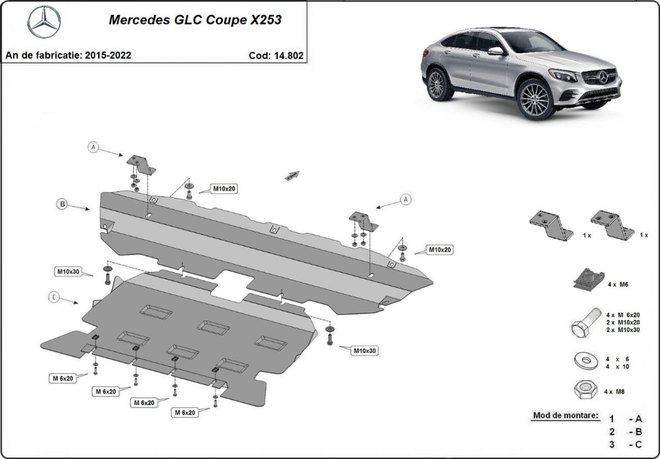 Skid plate Steel Engine+ | Mercedes GLC Coupe X253 (2015-2022) - 3