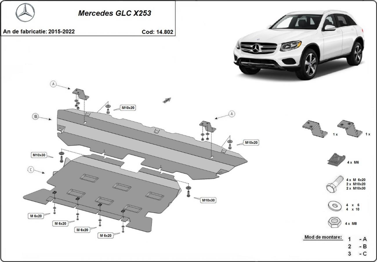 Skid plate Steel Engine+ | Mercedes GLC X253 (2015-2022) - 3