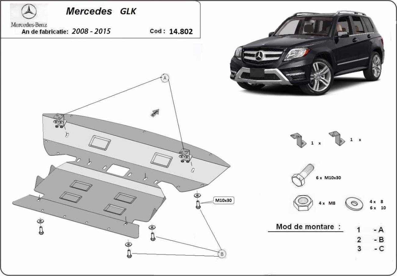 Pohjapanssari Teräs Moottori+ | Mercedes GLK X204 (2008-2015) - 3
