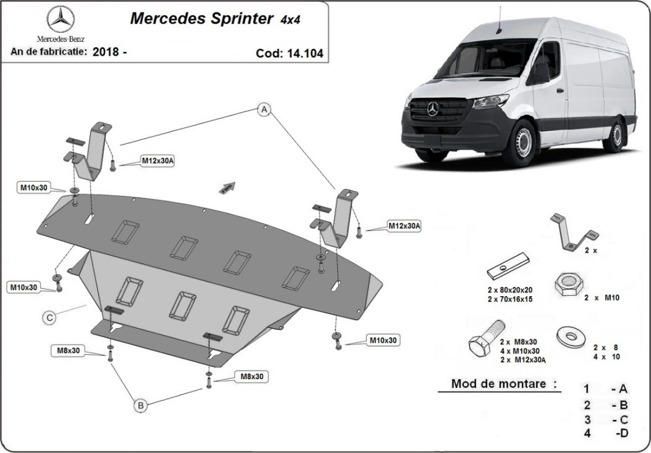 Skid plate Steel Engine+ | Mercedes Sprinter 907 4x4 (2018-2023) - 3