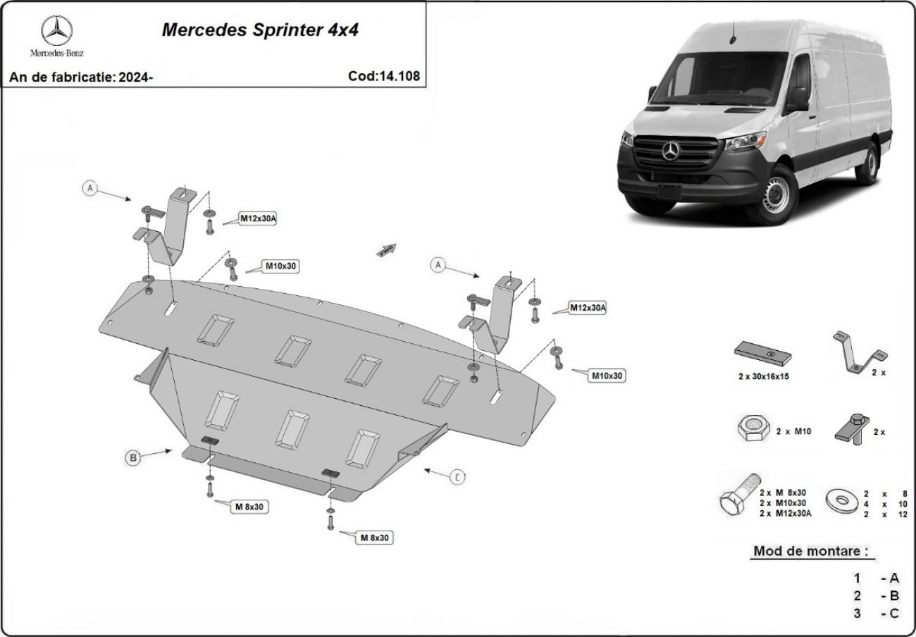 Skid plate Steel Engine+ | Mercedes Sprinter 907 4x4 (2024-2026) - 3