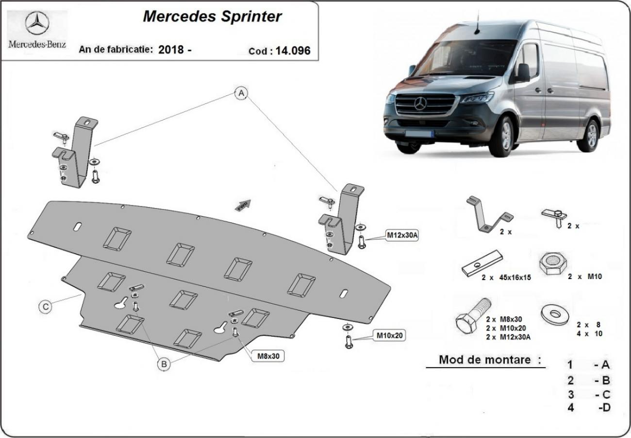 Bundplade Stål Motor+ | Mercedes Sprinter-RWD (2018-2026) - 3