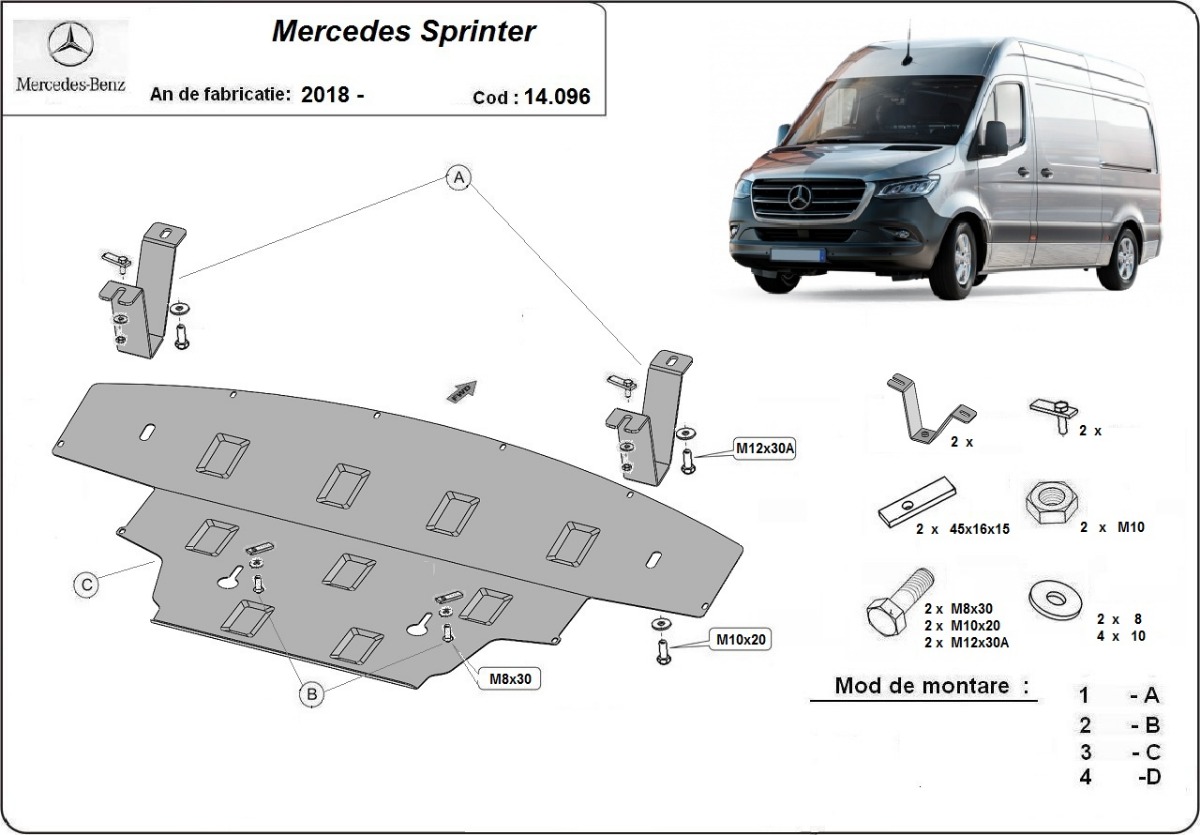 Proteção inferior em aço Motor+ | Mercedes Sprinter-RWD (2018-2026) - 3