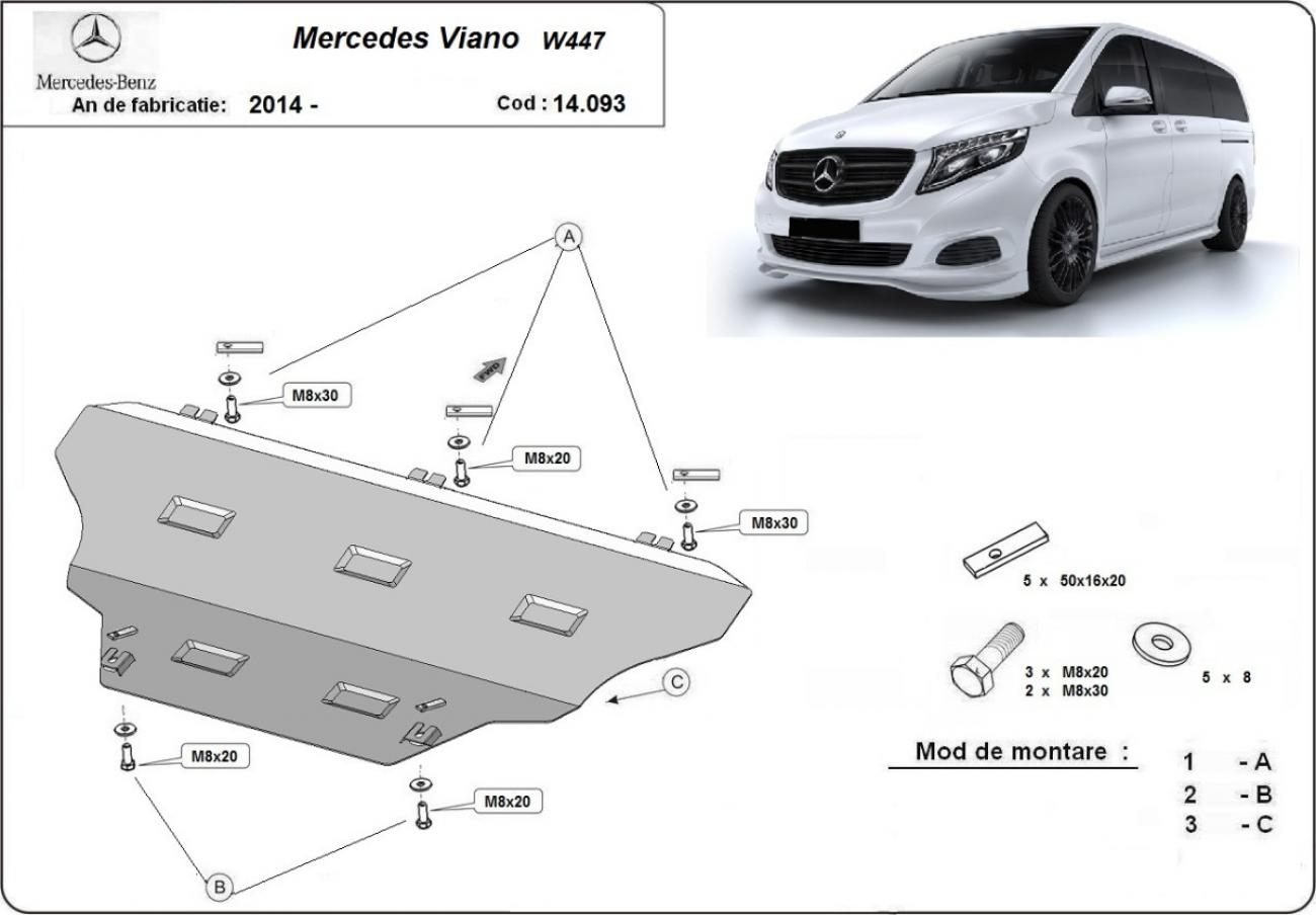 Bundplade Stål Motor+ | Mercedes Viano W447, 4x2, 1.6 D (2014-2026) - 3