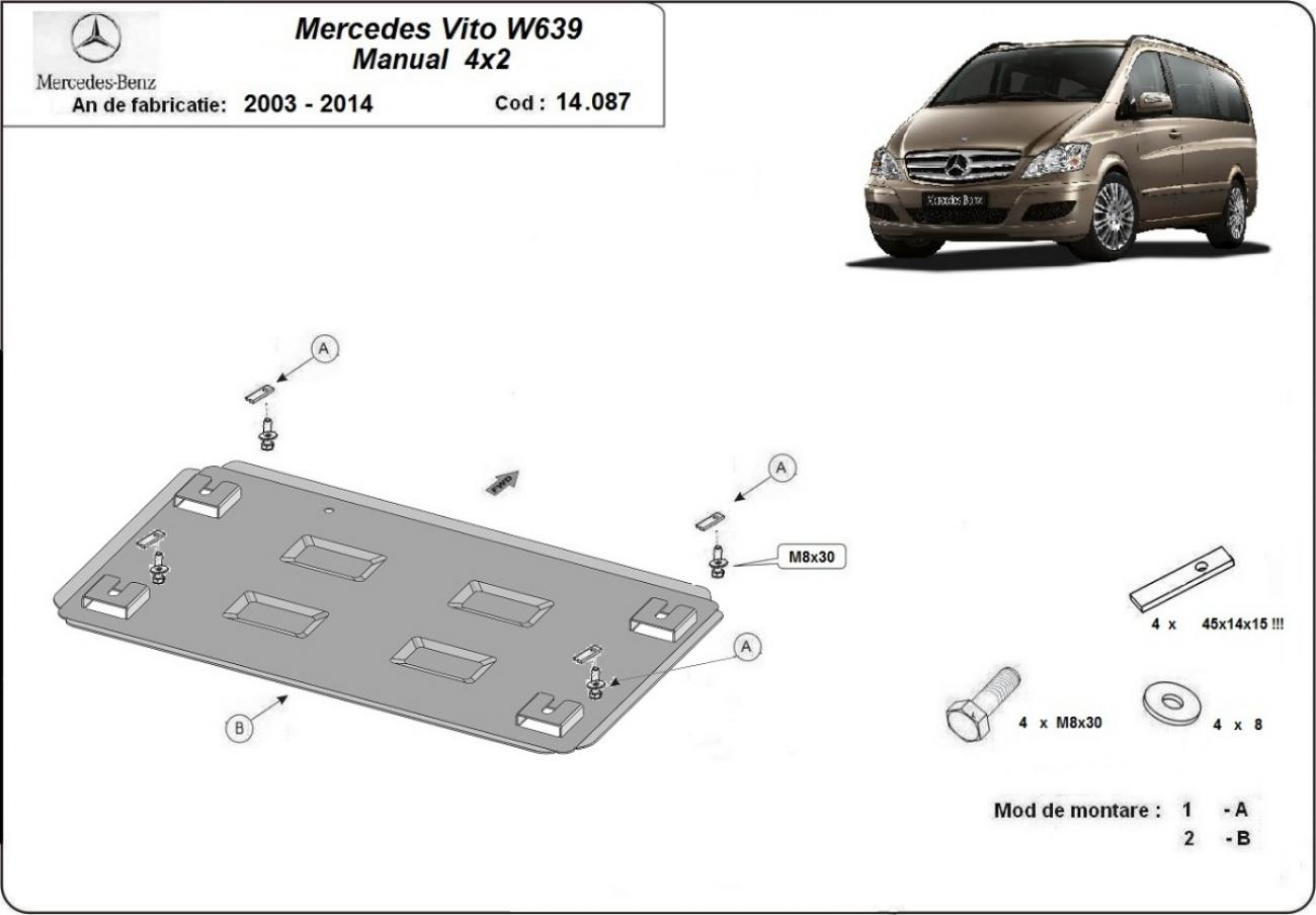 Skid plate Steel Engine | Mercedes Viano W639 - 2.2 D 4x2, 4x4 (2003-2014) - 3