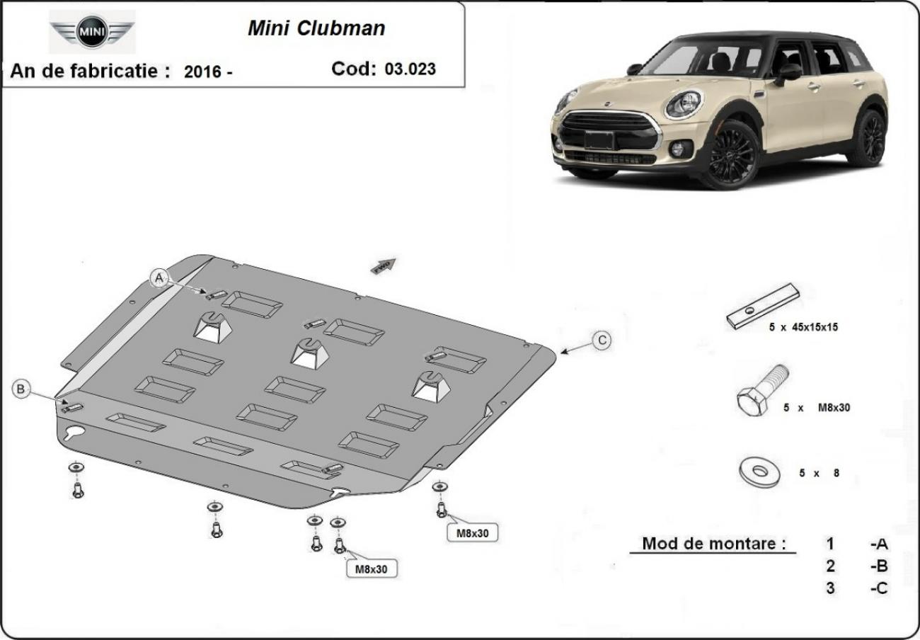 Hasplåt Stål Motor+ | Mini Clubman (2015-2026) - 3