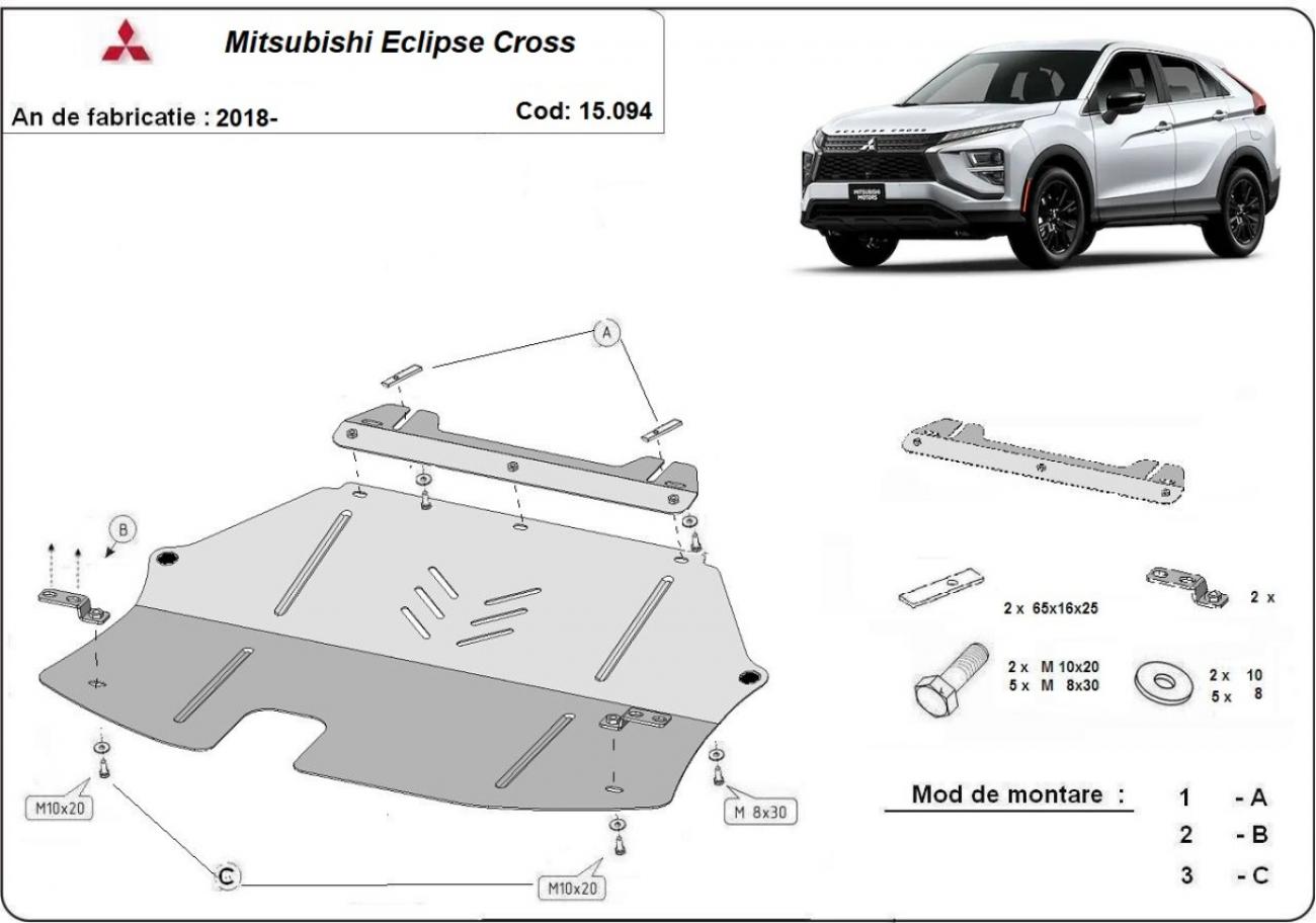 Pohjapanssari Teräs Moottori+ | Mitsubishi Eclipse Cross (2018-2026) - 3