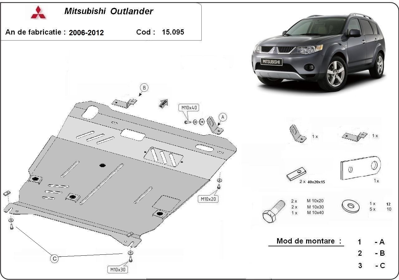 Stalen beschermplaat Motor+ | Mitsubishi Outlander (2006-2012) - 3
