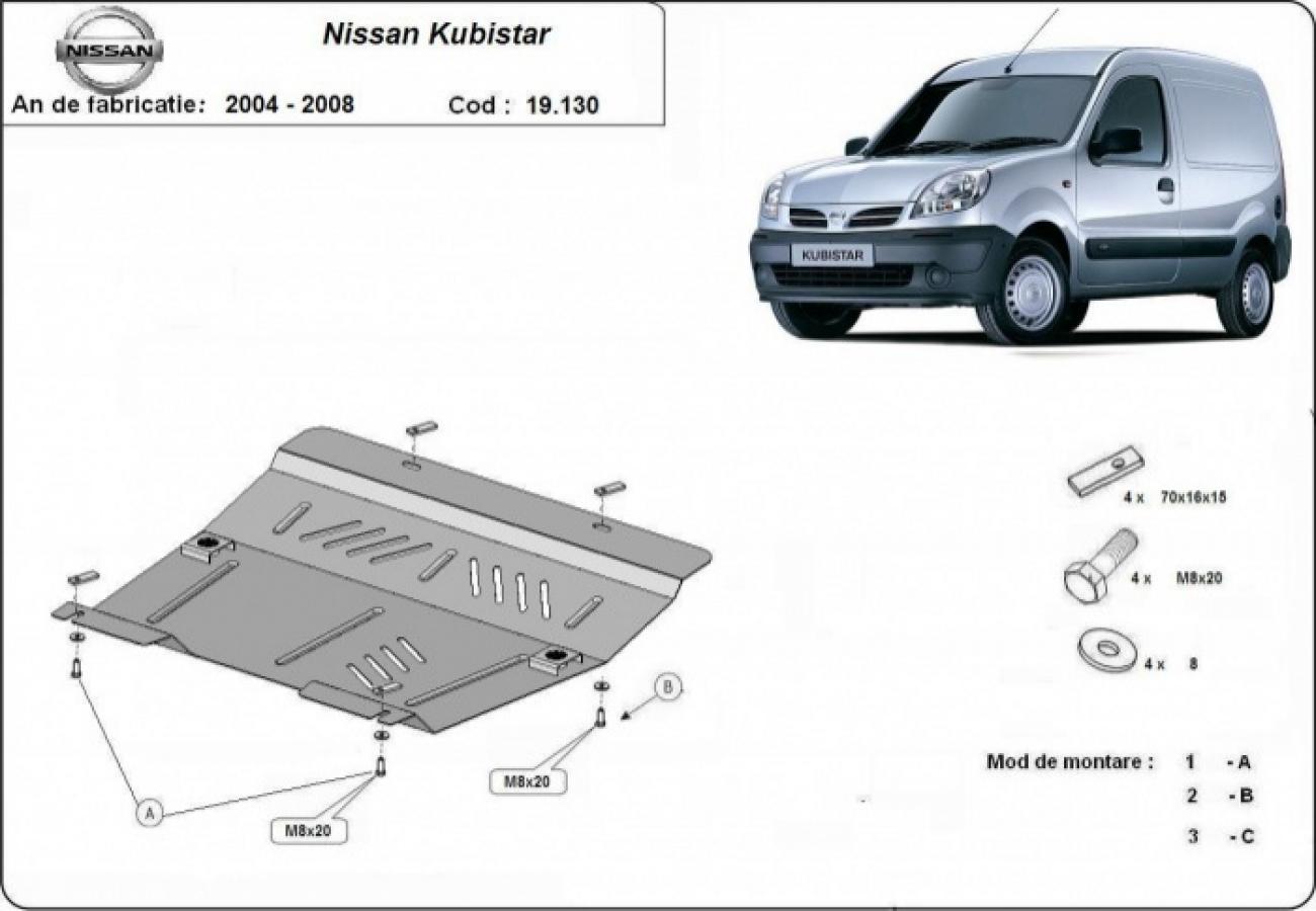 Pohjapanssari Teräs Moottori+ | Nissan Kubistar (2004-2008) - 3