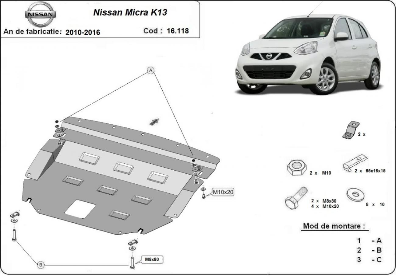 Skid plate Steel Engine+ | Nissan Micra (2010-2016) - 3