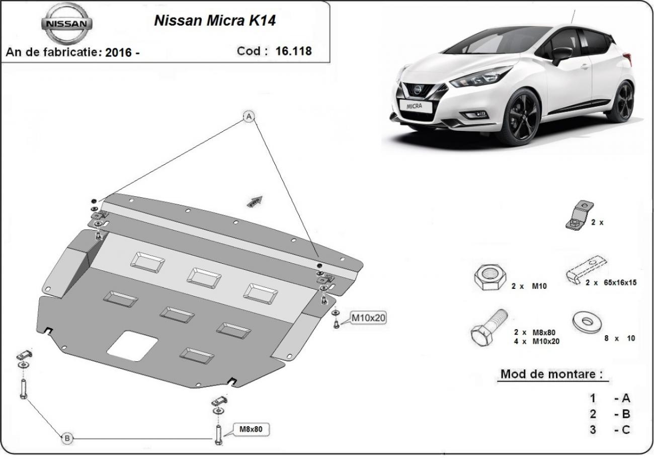 Skid plate Steel Engine+ | Nissan Micra (2016-2026) - 3
