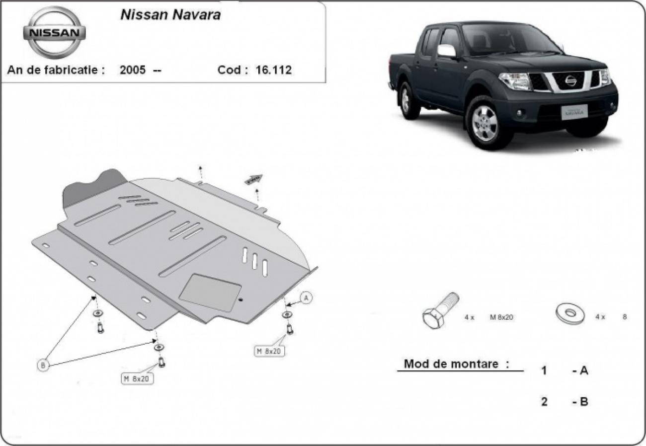 Pohjapanssari Teräs Moottori | Nissan Navara D40 (2005-2015) - 3