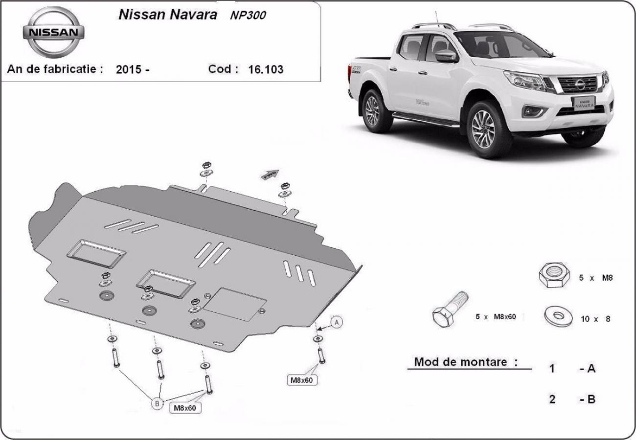 Bundplade Stål Motor | Nissan Navara NP300 - D23 (2015-2021) - 3