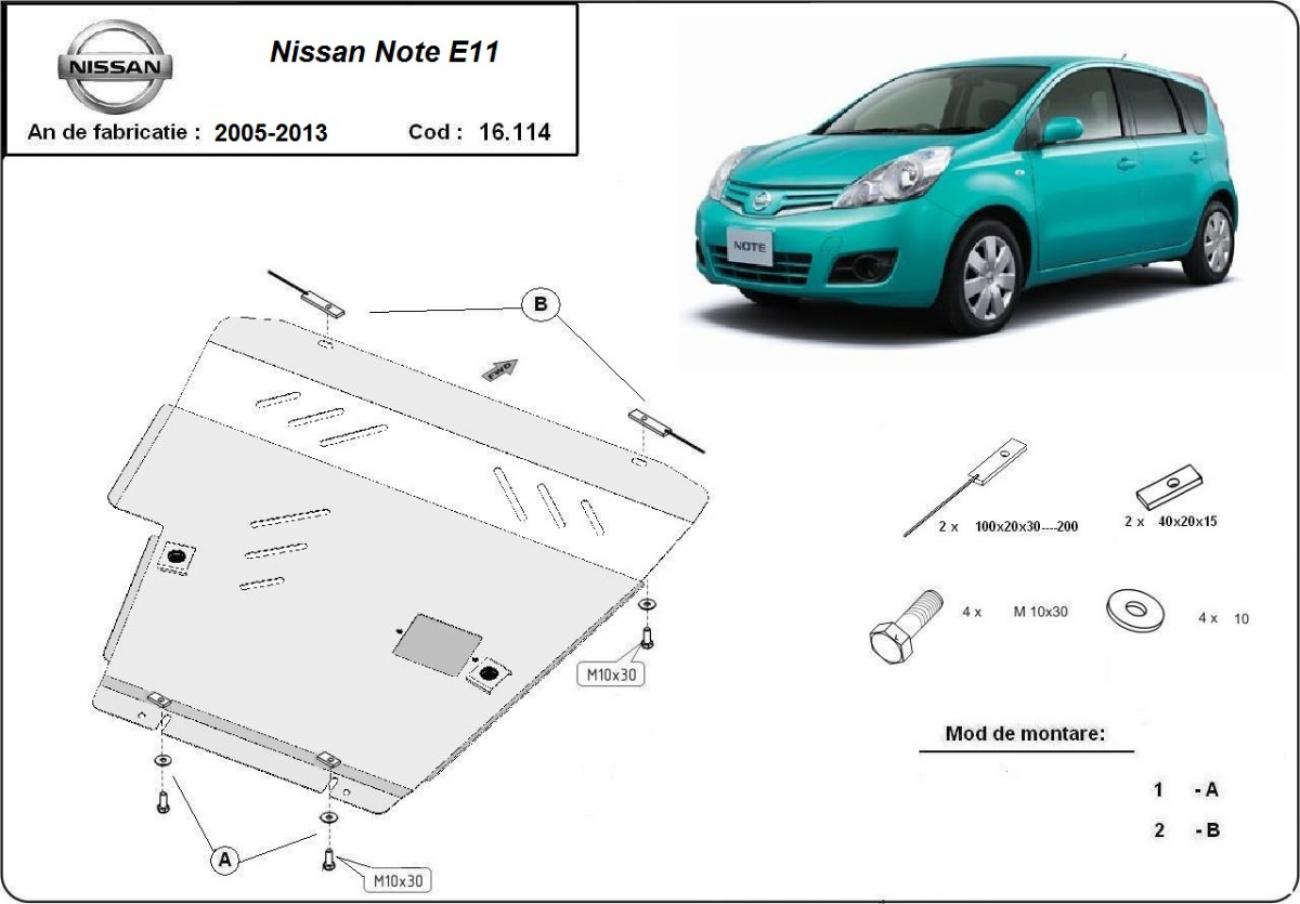 Hasplåt Stål Motor+ | Nissan Note (2007-2013) - 3