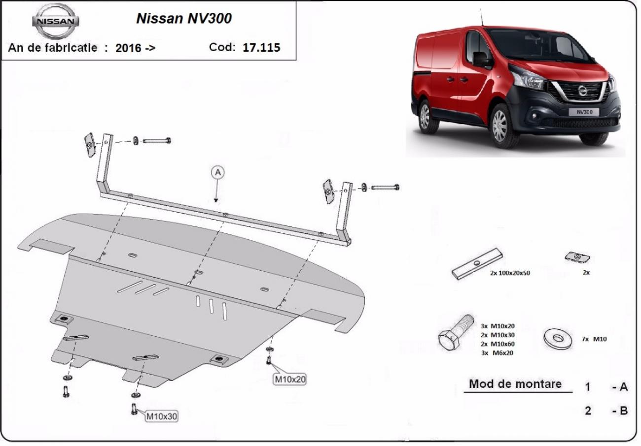 Pohjapanssari Teräs Moottori+ | Nissan NV300 (2014-2021) - 3