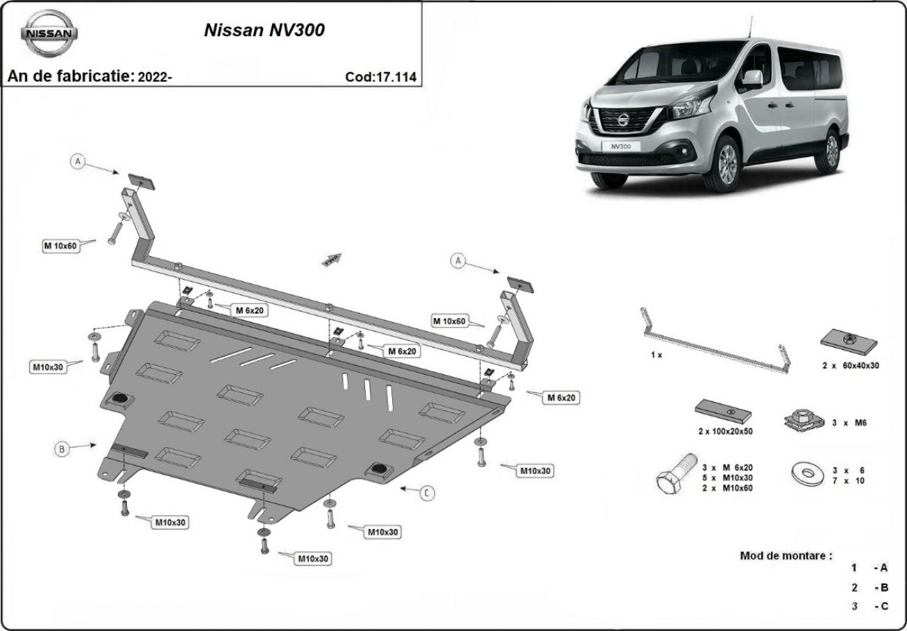 Hasplåt Stål Motor+ | Nissan NV300 (2022-2026) - 3