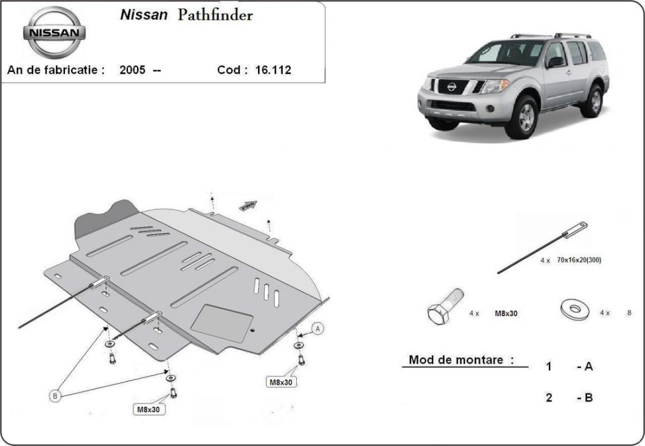 Hasplåt Stål Motor | Nissan Pathfinder (2005-2015) - 3