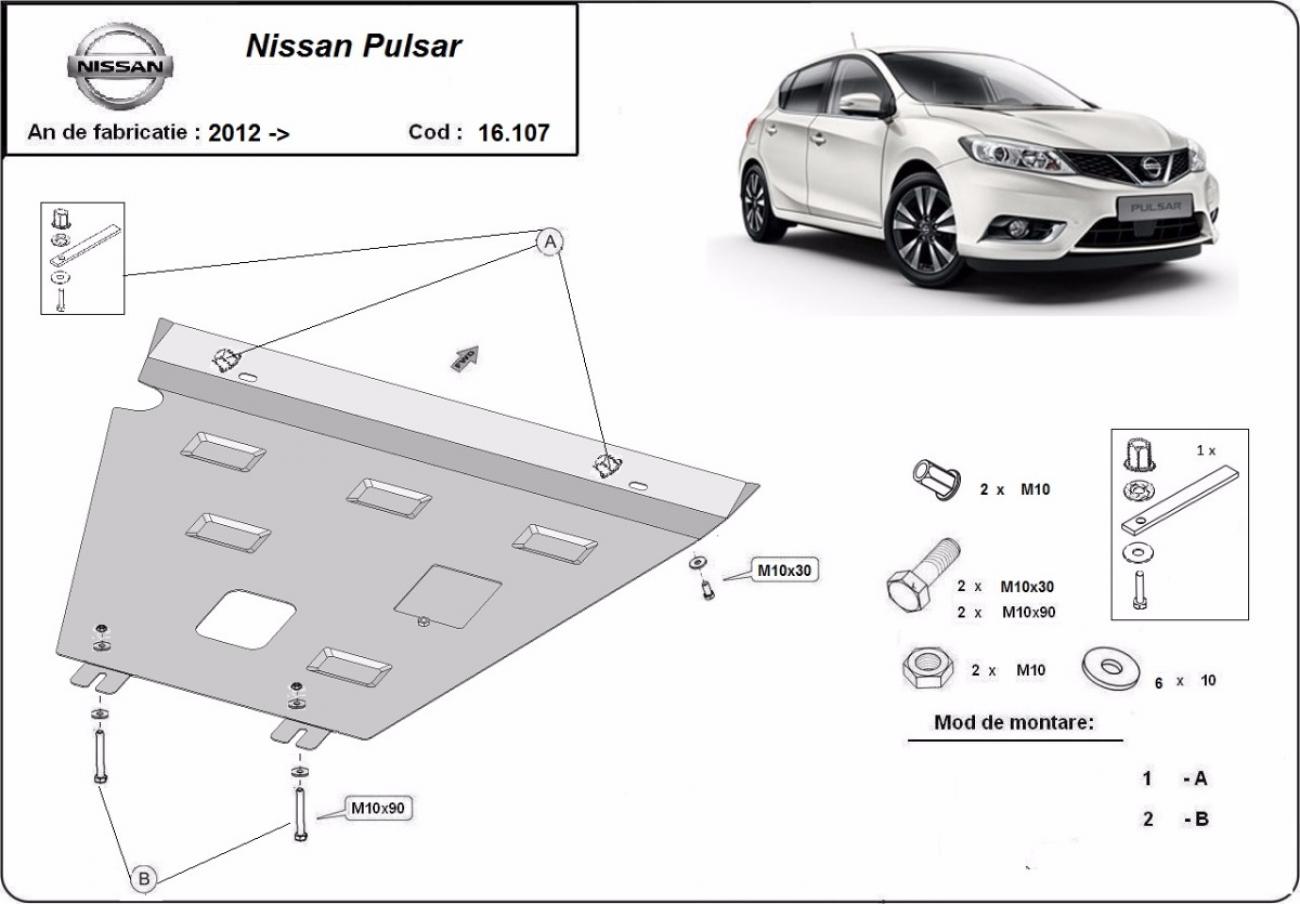 Bunnplate Stål Motor+ | Nissan Pulsar (2012-2018) - 3