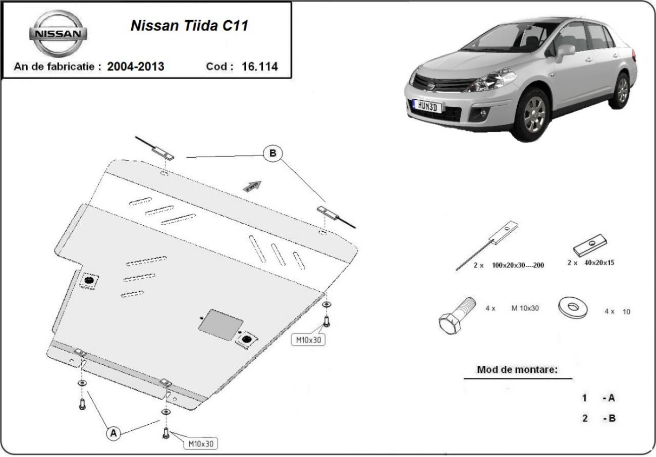Bunnplate Stål Motor+ | Nissan Tiida (2007-2011) - 3
