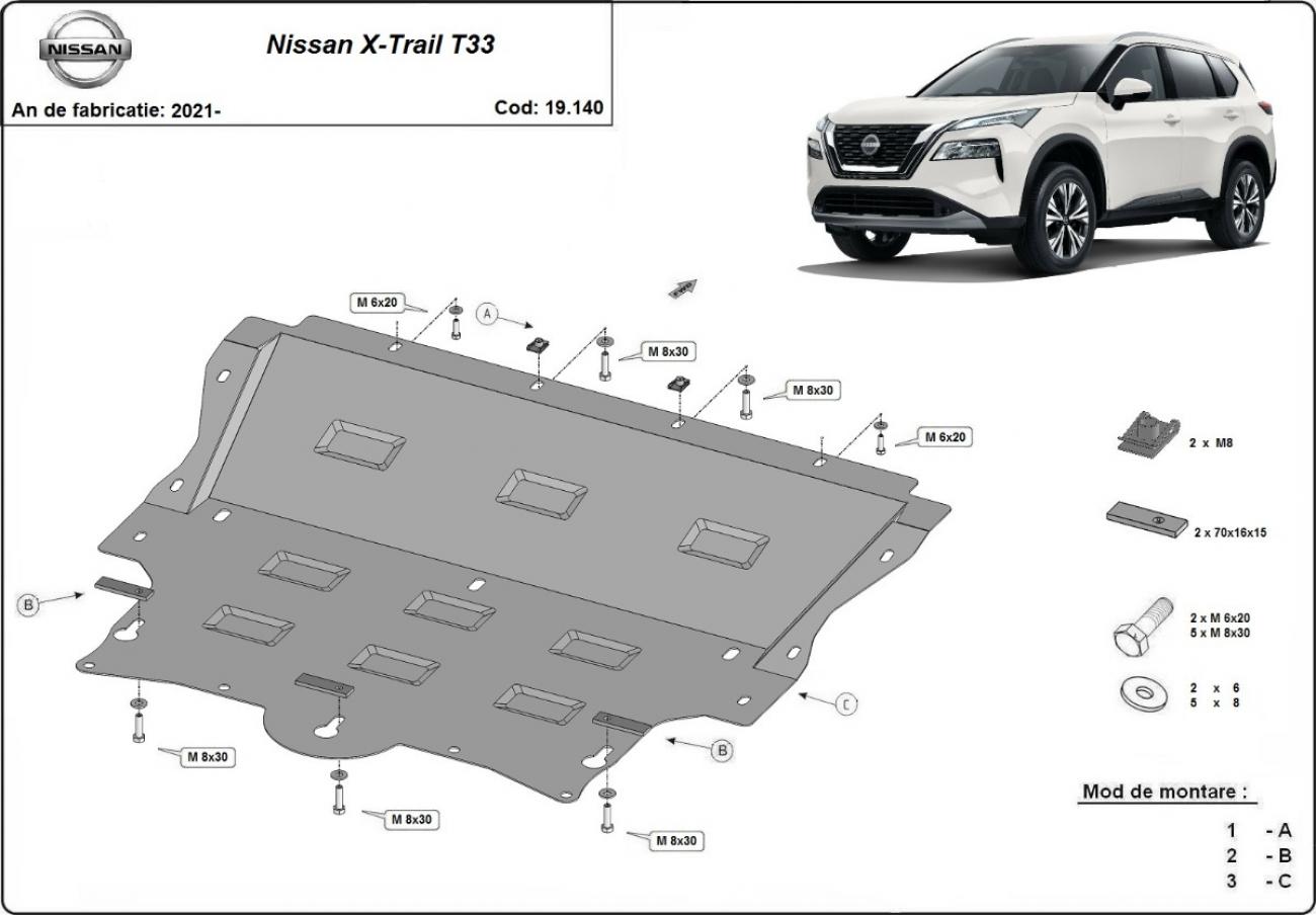 Bundplade Stål Motor+ | Nissan X-Trail T33 (2021-2026) - 3