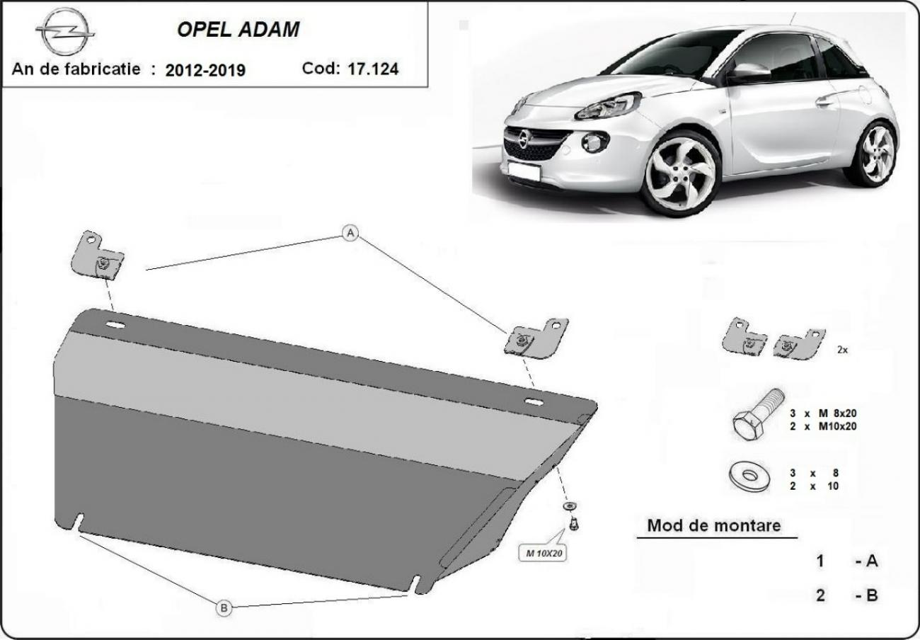 Hasplåt Stål Motor+ | Opel Adam (2012-2019) - 3
