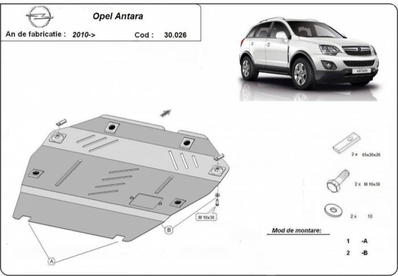 Hasplåt Stål Motor+ | Opel Antara (2010-2015) - 3