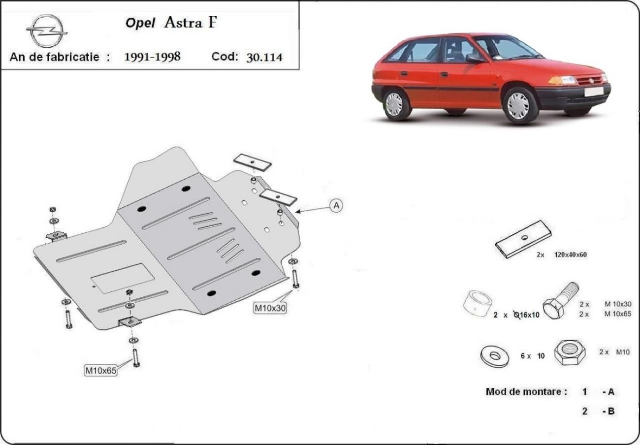 Hasplåt Stål Motor+ | Opel Astra F (1991-1996) - 3