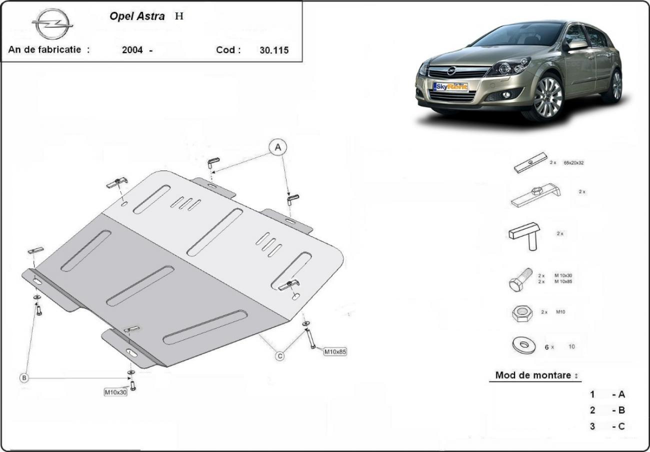 Hasplåt Stål Motor+ | Opel Astra H (2004-2010) - 3