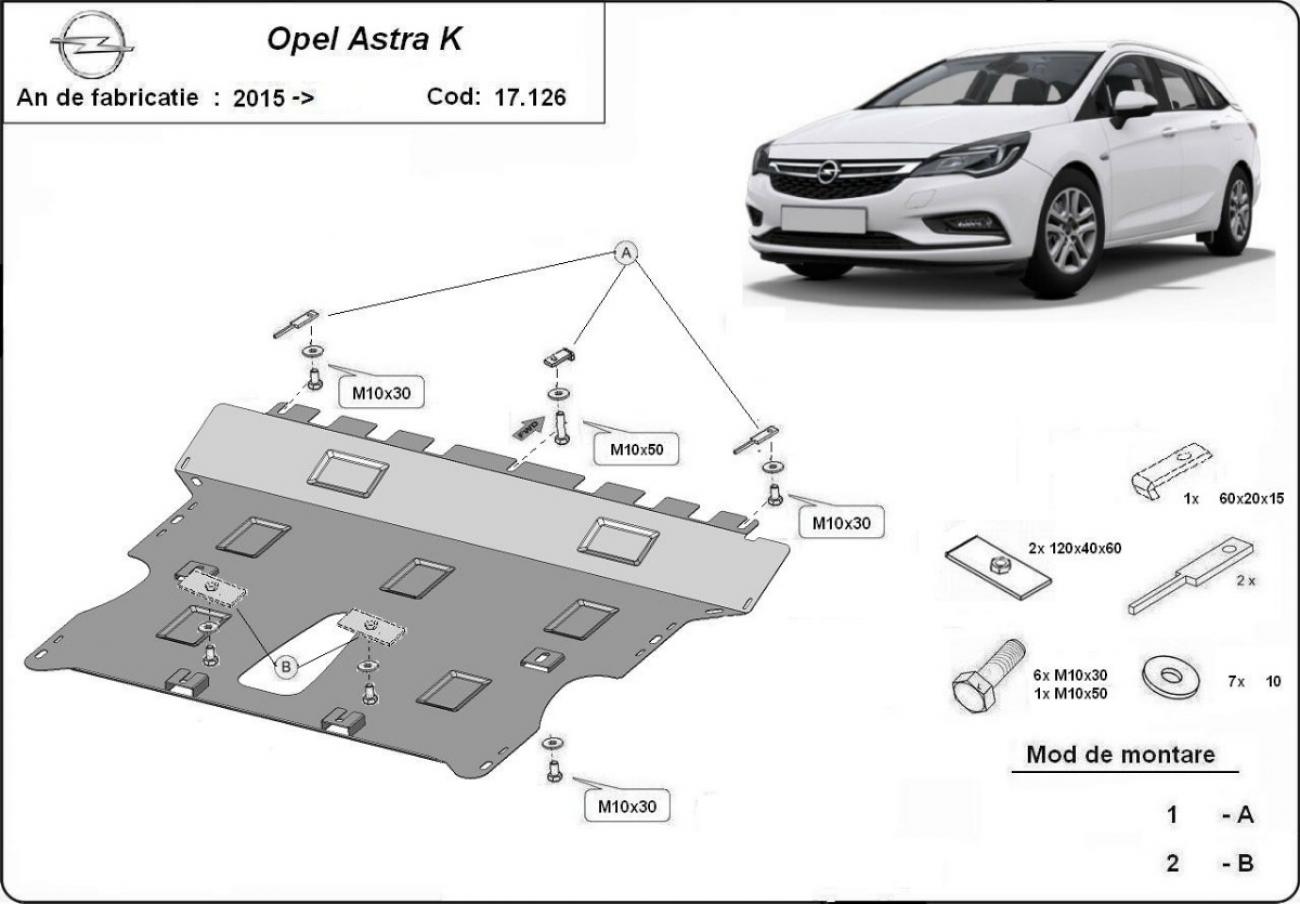 Hasplåt Stål Motor+ | Opel Astra K (2015-2022) - 3