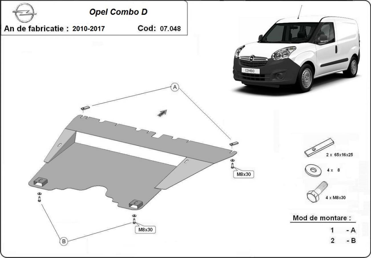 Hasplåt Stål Motor+ | Opel Combo D (2010-2017) - 3