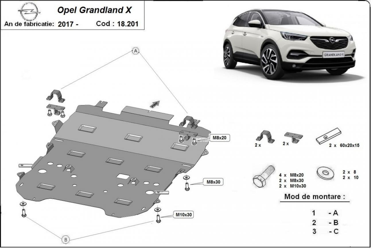 Hasplåt Stål Motor+ | Opel Grandland X (2017-2026) - 3
