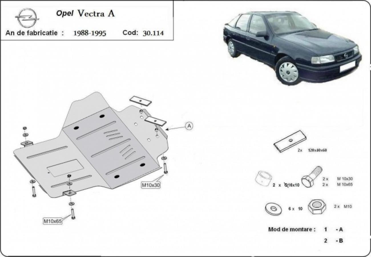 Pohjapanssari Teräs Moottori+ | Opel Vectra A (1988-1995) - 3