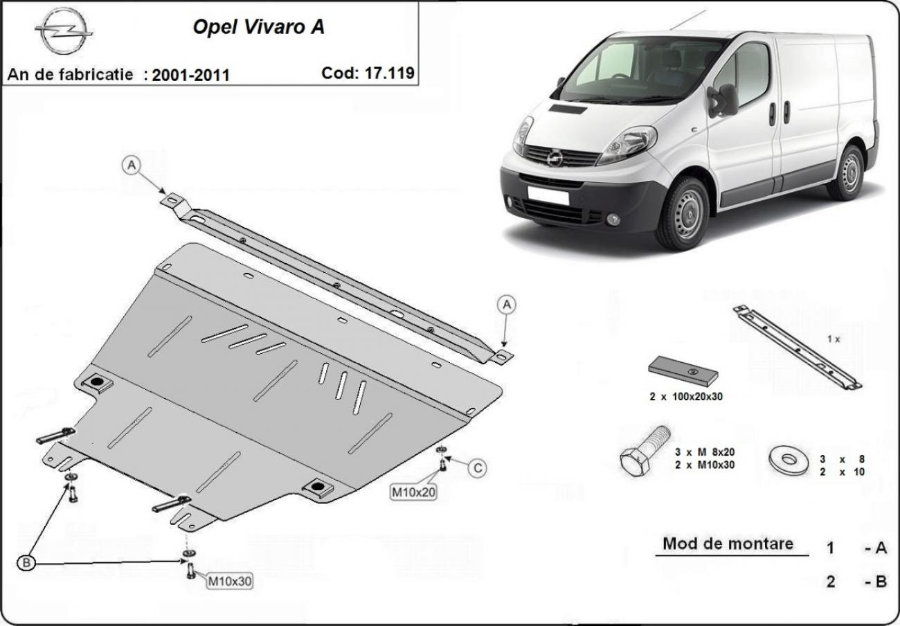 Hasplåt Stål Motor+ | Opel Vivaro A (2001-2011) - 3
