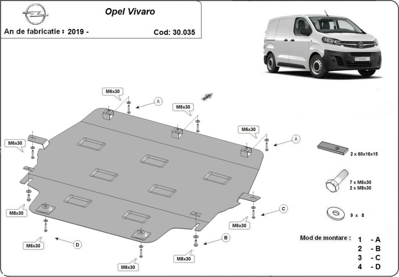 Hasplåt Stål Motor+ | Opel Vivaro C (2019-2026) - 2
