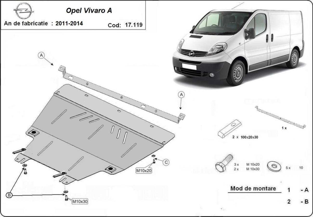 Hasplåt Stål Motor+ | Opel Vivaro A (2011-2014) - 3