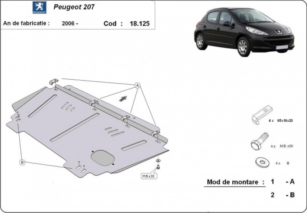 Bunnplate Stål Motor+ | Peugeot 207 (2006-2014) - 3