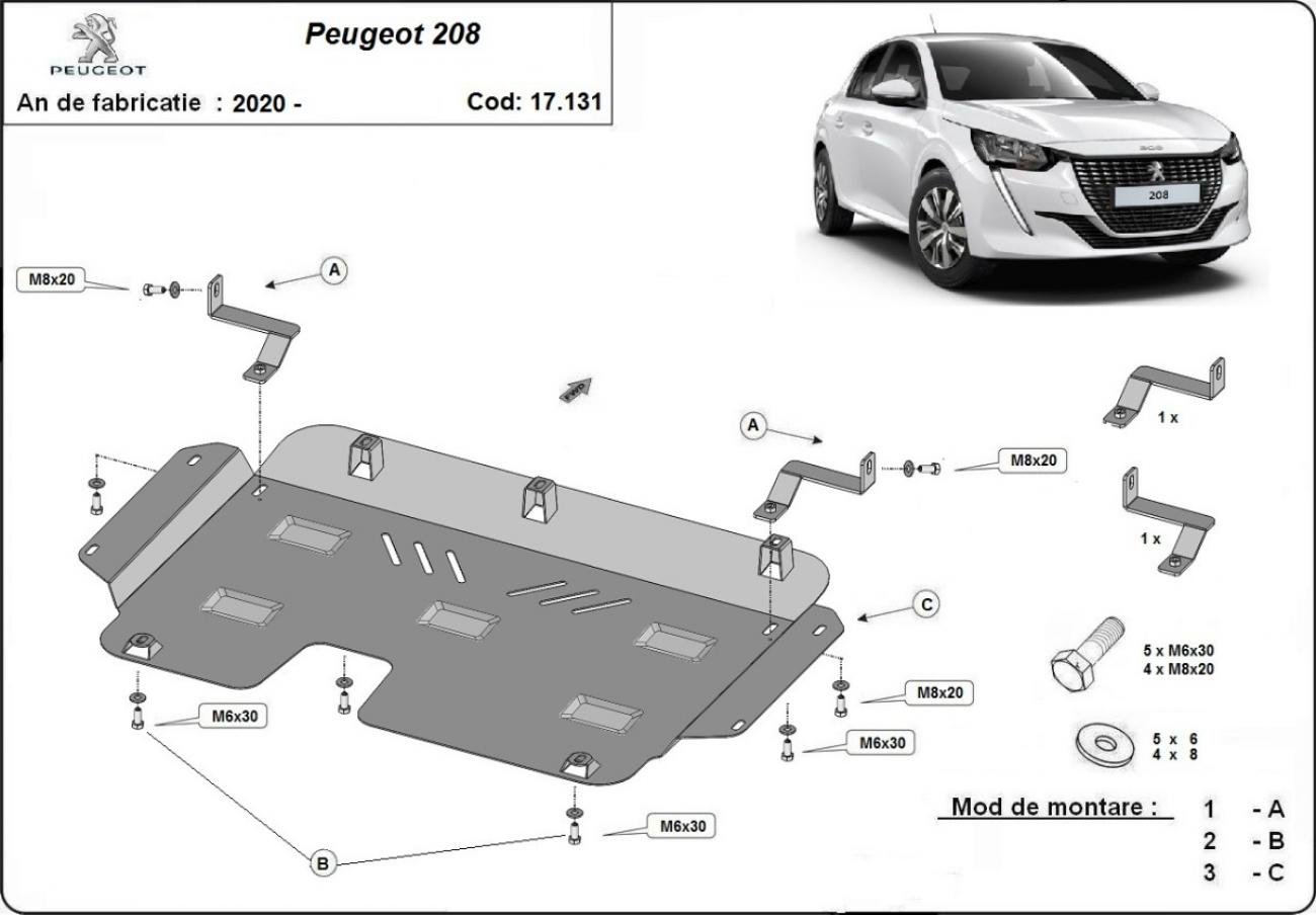 Pohjapanssari Teräs Moottori+ | Peugeot 208 (2019-2026) - 3