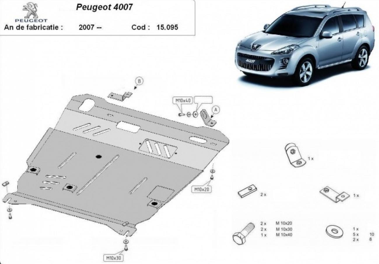 Skid plate Steel Engine+ | Peugeot 4007 (2007-2012) - 3