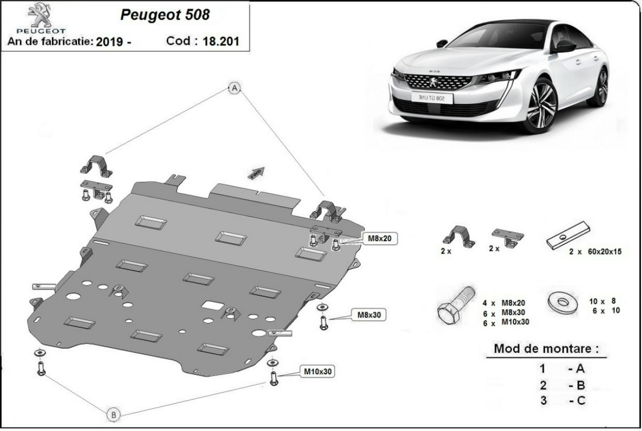 Skid plate Steel Engine+ | Peugeot 508 (2018-2026) - 3