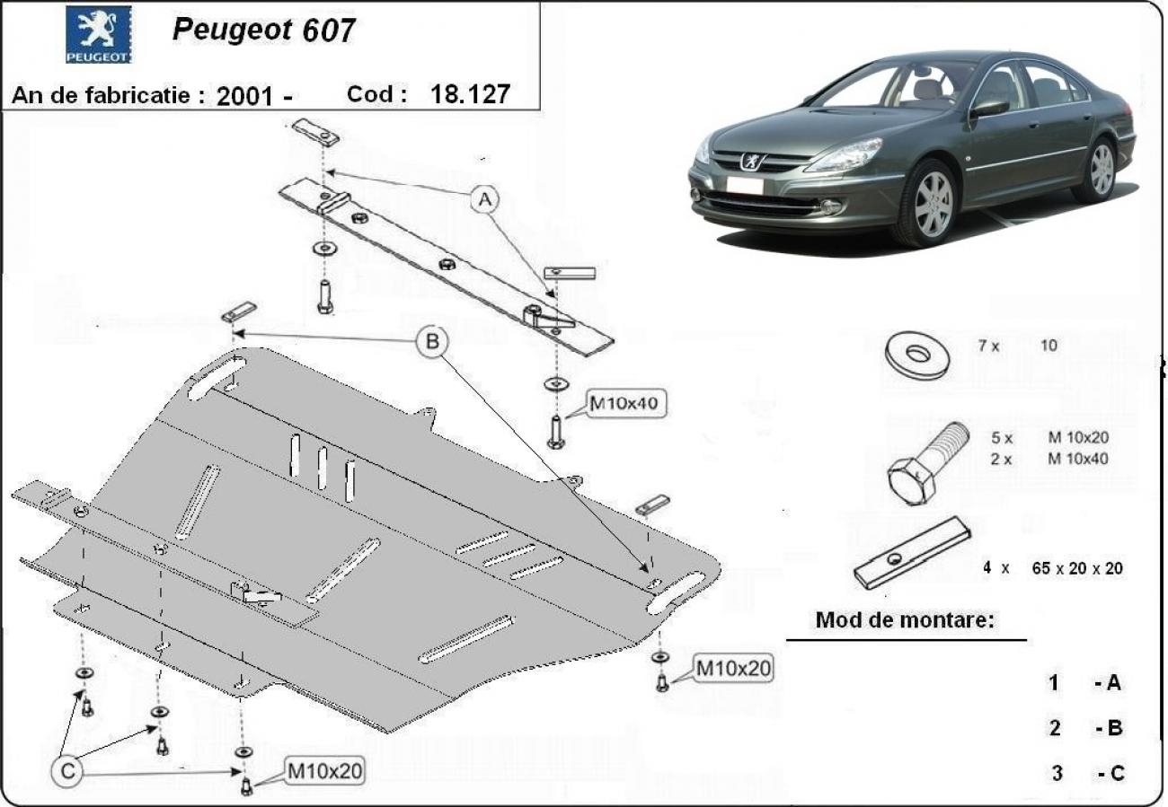 Skid plate Steel Engine+ | Peugeot 607 (2001-2010) - 3