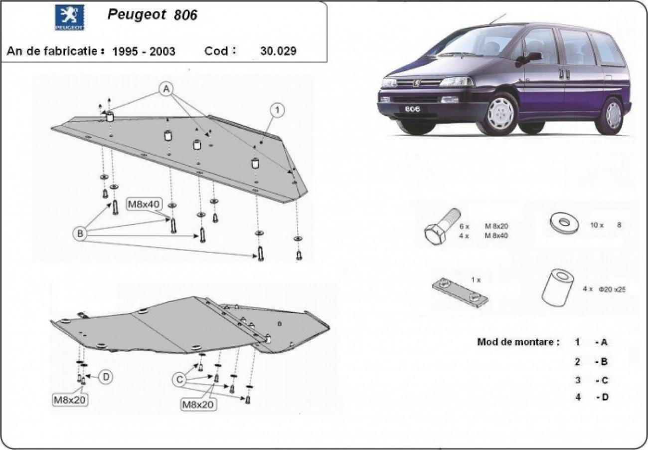 Skid plate Steel Engine+ | Peugeot 806 (1995-2003) - 3
