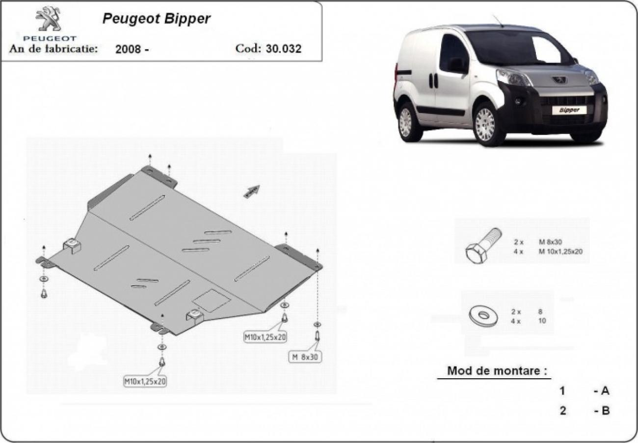 Hasplåt Stål Motor+ | Peugeot Bipper (2007-2021) - 3