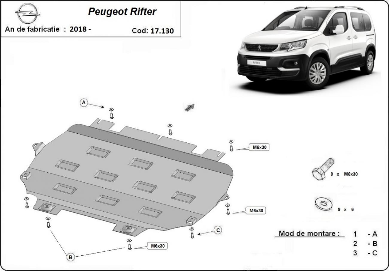 Bundplade Stål Motor+ | Peugeot Rifter / Partner (2018-2026) - 3