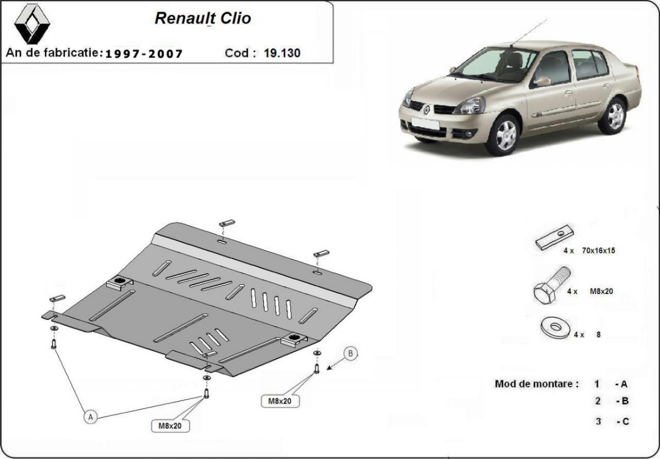 Bunnplate Stål Motor+ | Renault Clio 2 (1997-2007) - 3