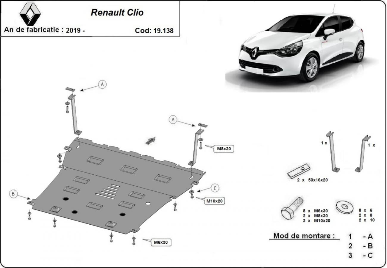Bunnplate Stål Motor+ | Renault Clio 5 (2019-2026) - 2